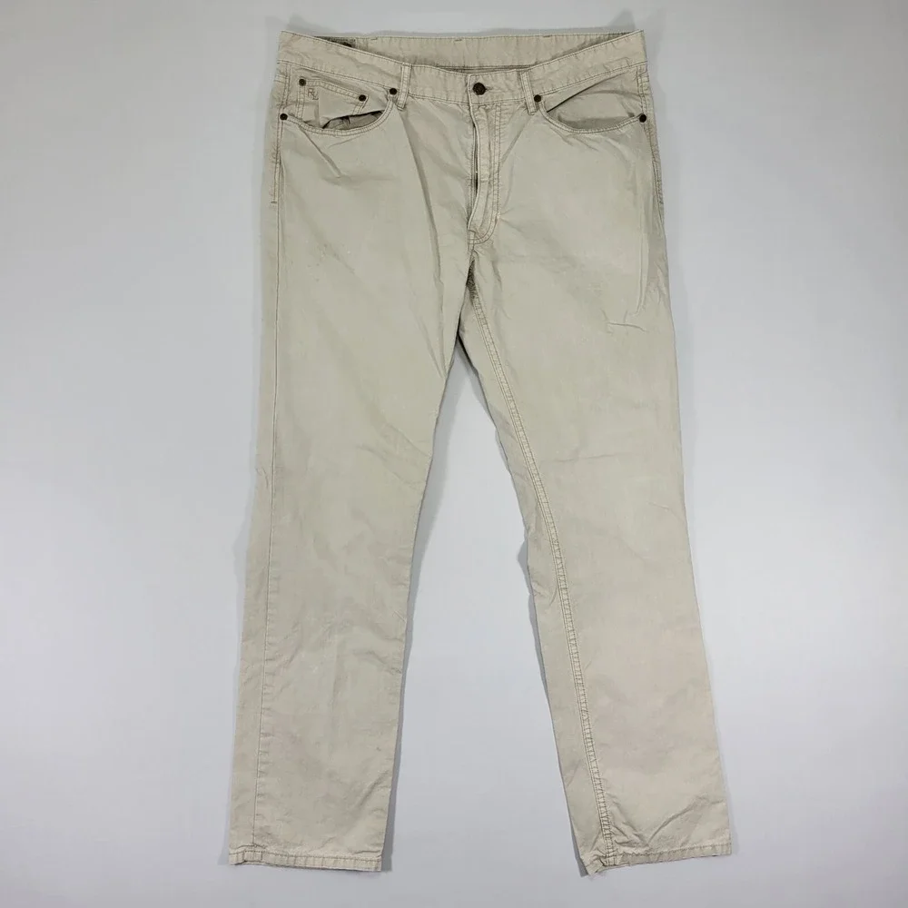Polo Ralph Lauren Men's‎ Beige Jean Pants Varick Slim Striaght Size 36 x 32